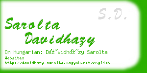 sarolta davidhazy business card